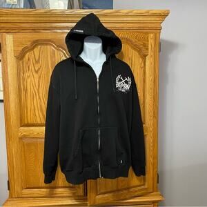 Dixxon Flannel Co. Full Zip Hoodie Black Double Sided Ground Up Customs Men’S L